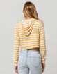 SKY AND SPARROW Stripe Mustard Womens Lightweight Hoodie image number 3