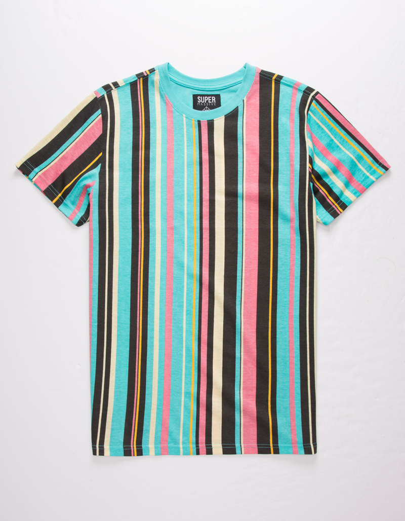 SUPER MASSIVE Pastel Stripes Mens T-Shirt image number 0