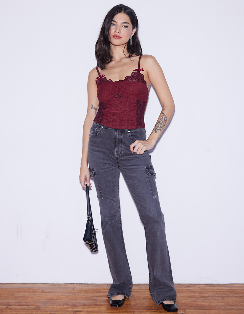 DAZE Go Getter Flare Womens Jeans WASHED BLACK Tillys