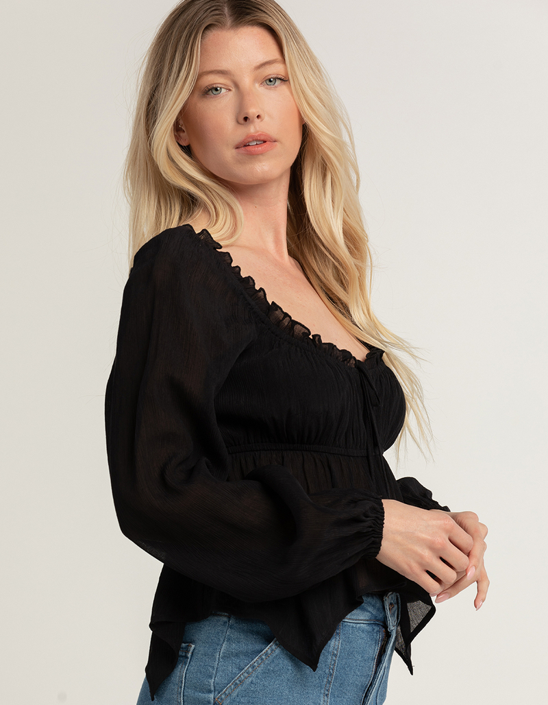 RSQ Womens Textured Hanky Top image number 2