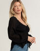 RSQ Womens Textured Hanky Top image number 3