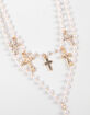 FULL TILT Cross Faux Pearl Layered Y Necklace image number 3