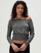 RSQ Womens Stripe Off The Shoulder Long Sleeve Top image number 1