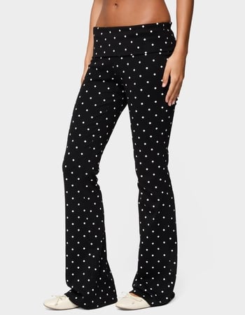 EDIKTED Daliya Polka Dot Fold Over Pants Alternative Image