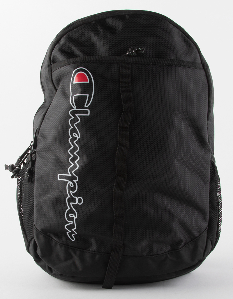 Champion Black Script Logo Backpack Champion Script All Over Print