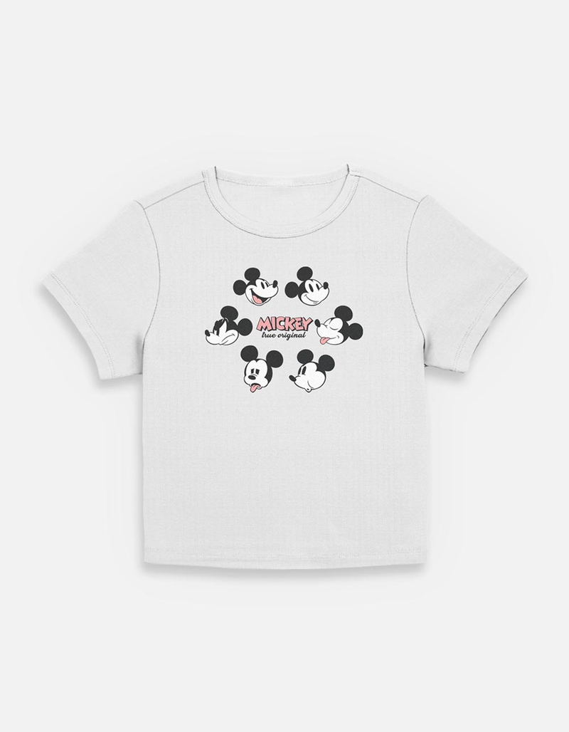 DISNEY Mickey's Faces Womens Baby Tee image number 0