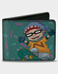 BUCKLE-DOWN Rocket Power Same Skateboard Pose + Text Scattered Icons Bifold Wallet image number 1