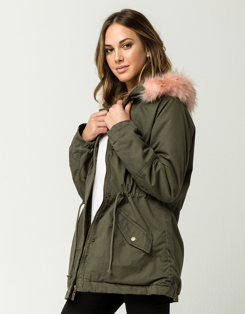 CI SONO Fur Trim Womens Parka Jacket image number 1