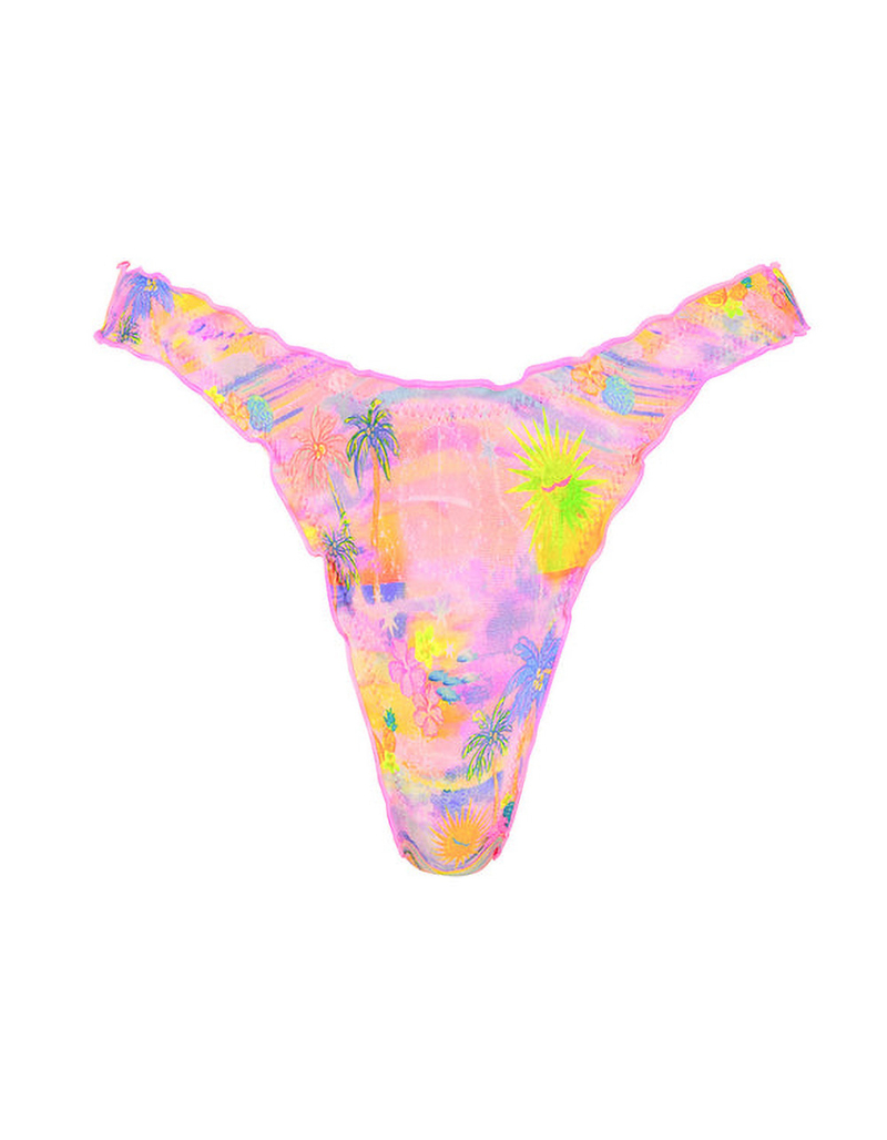 KULANI KINIS Sunset Universe Lettuce Edge Thong Bikini Bottoms image number 6