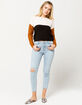 FULL TILT Color Block Tan Womens Crop Sweater image number 4