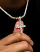GLD Gold Plated Stone Cross Pendant image number 2