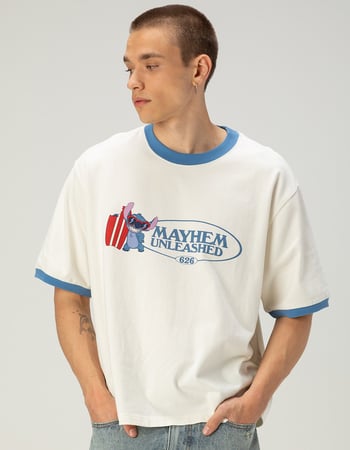 RSQ Disney Stitch Surfing Mens Boxy Tee Primary Image