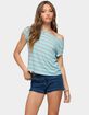 EDIKTED Sandie Striped Off Shoulder Top image number 1