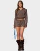 EDIKTED Kenny Polka Dot Knit Shorts image number 5