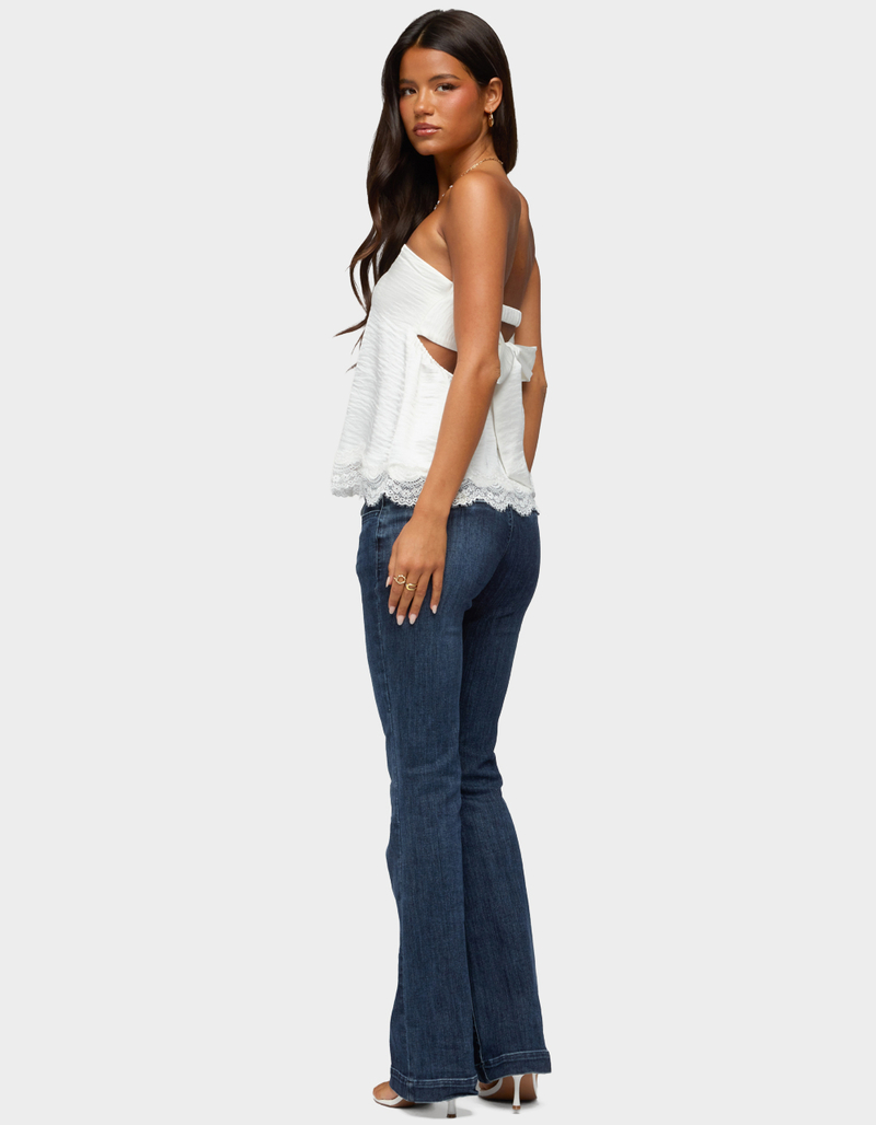 EDIKTED Netta Lacey Strapless Satin Effect Top image number 3