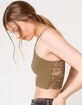 FULL TILT Lace Back Strappy Seamless Womens Olive Cami image number 1
