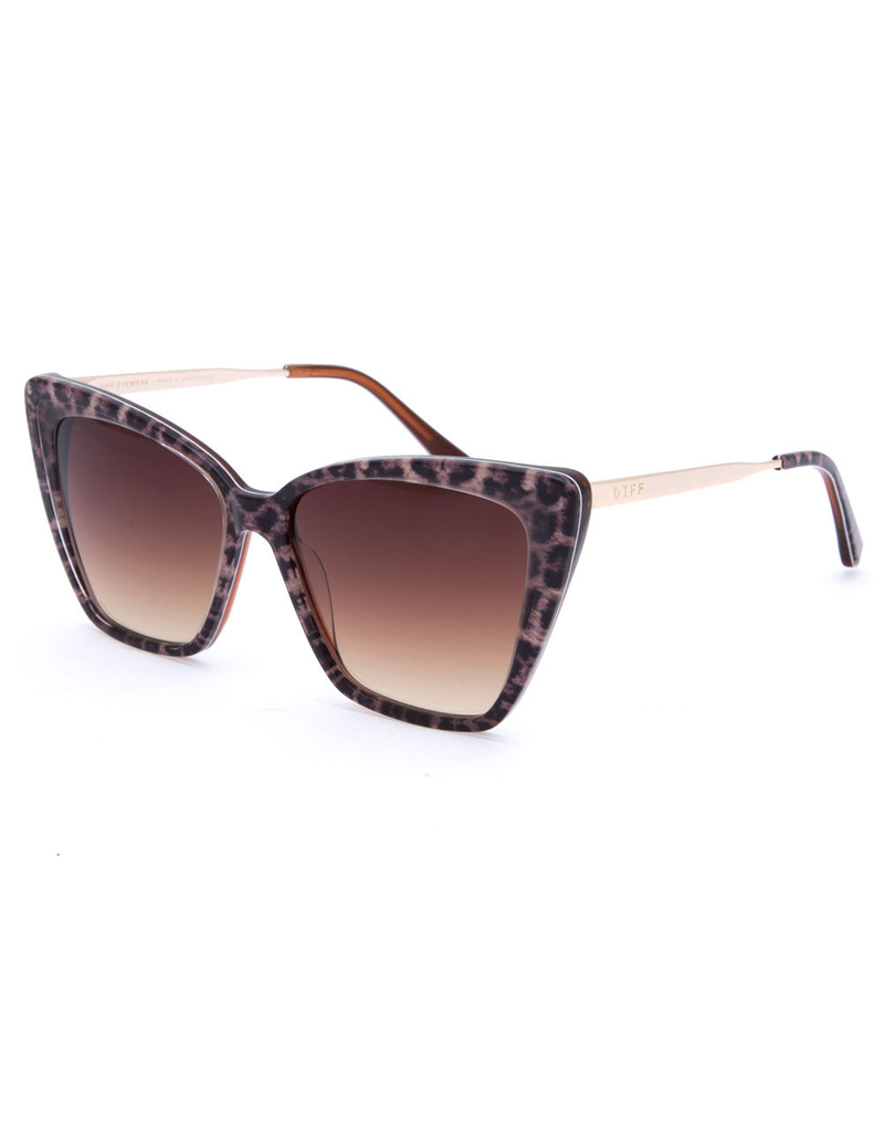 DIFF EYEWEAR Becky II Leopard Tortoise & Brown Sunglasses image number 0