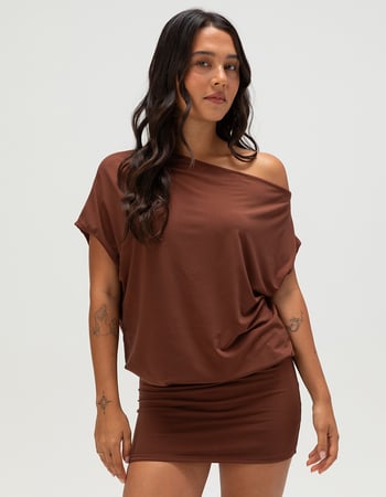 FULL TILT Off The Shoulder Womens Mini Dress Primary Image
