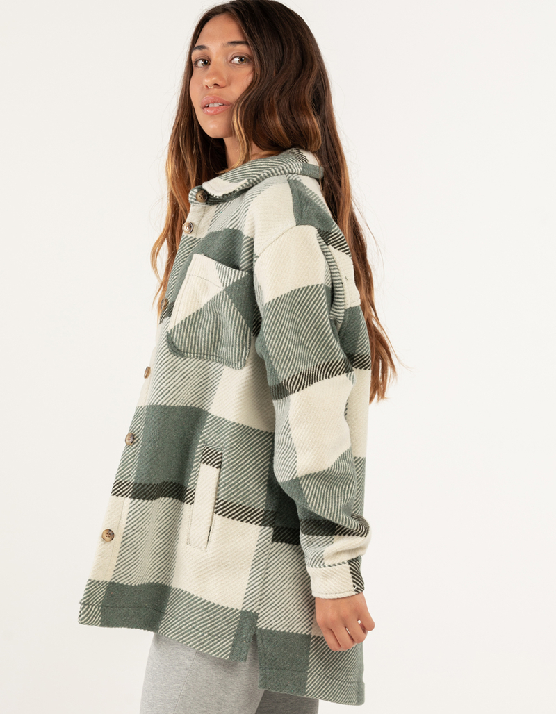 ASHLEY Womens Chunky Wool Plaid Shacket  image number 1