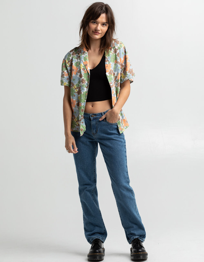 RSQ Floral Oversized Womens Camp Shirt image number 7