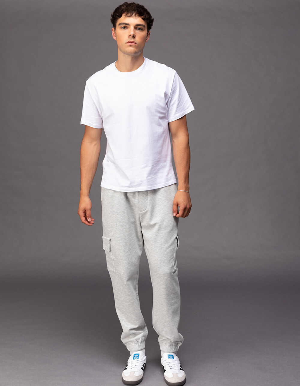 ★SCULPTOR★ Rascal Fleece Cargo Pants Multi Gray SC22A430GY American Stitch Multi Pocket Reflective Grey Cargo Pants at