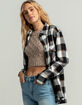 RSQ Copper Buffalo Womens Black & White Oversize Flannel Shirt image number 2