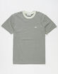 OBEY Ideals Organic Stripe Mens Aqua T-Shirt image number 1