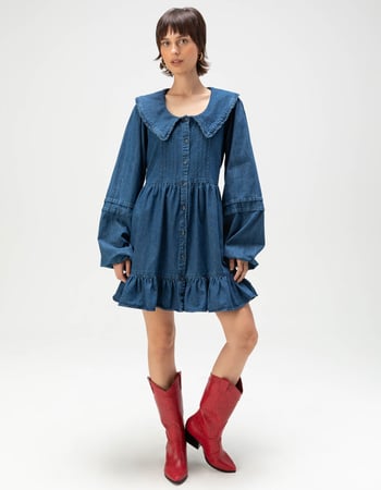 BDG Urban Outfitters Long Sleeve Denim Mini Dress Alternative Image