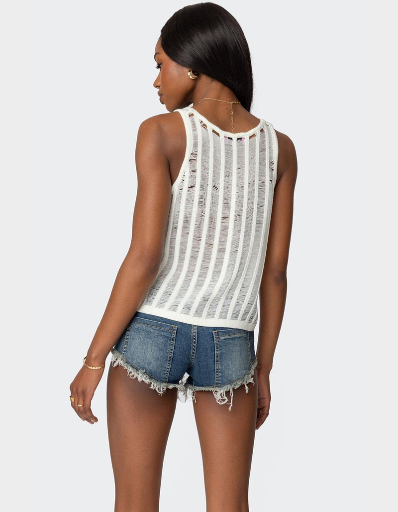 EDIKTED Keziah Sheer Ladder Knit Top image number 4