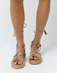 QUPID Lace Up Gladiator Taupe Womens Espadrilles Flatform Sandals image number 2