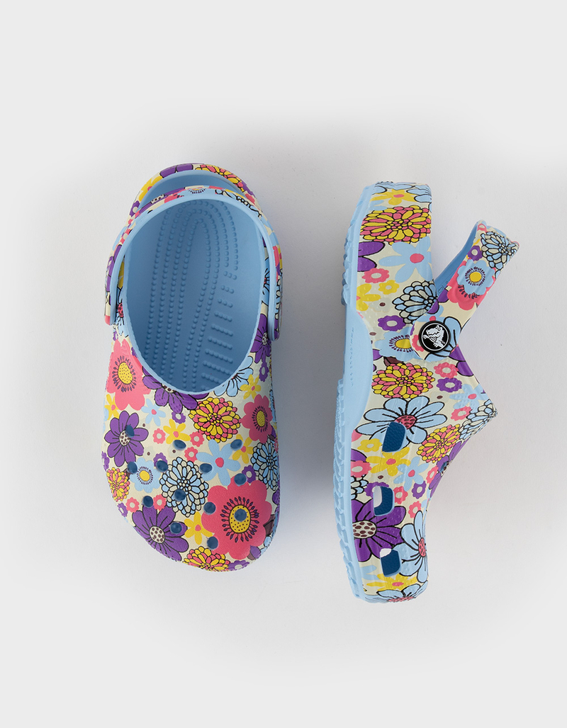 CROCS Classic Retro Floral Girls Clogs image number 4