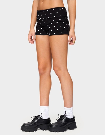 EDIKTED Chelsie Polka Dot Fold Over Shorts Alternative Image