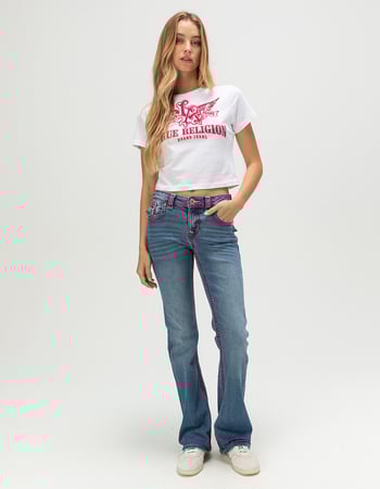TRUE RELIGION Becca Mid Rise Super T Womens Bootcut Jeans Primary Image
