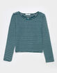 FULL TILT Cozy Stripe Lace Girls Long Sleeve Top image number 1