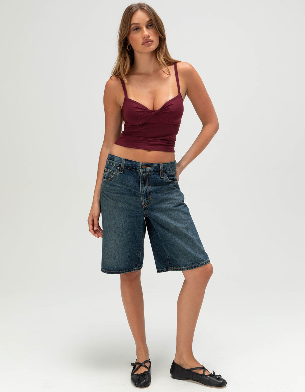 TILLYS Butter Soft Double Layer Womens Twist Cami - FIG | Tillys