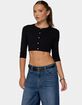 EDIKTED Gilba Button Up Knit Crop Top image number 1