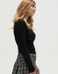 RSQ Womens Button Front Lace Trim Top image number 3
