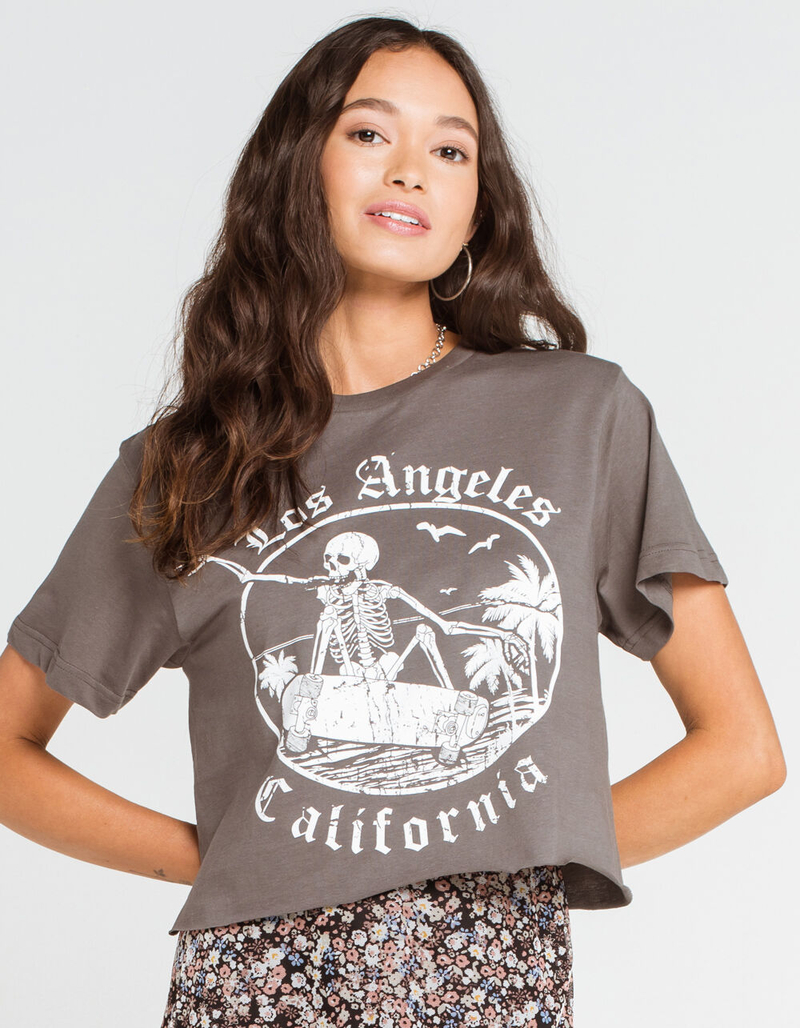 FULL TILT Skeleton Skate Cali Womens Crop Tee image number 0