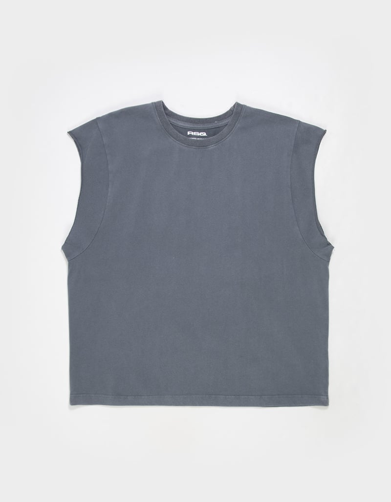 RSQ Mens Washed Crop Muscle Tee image number 1