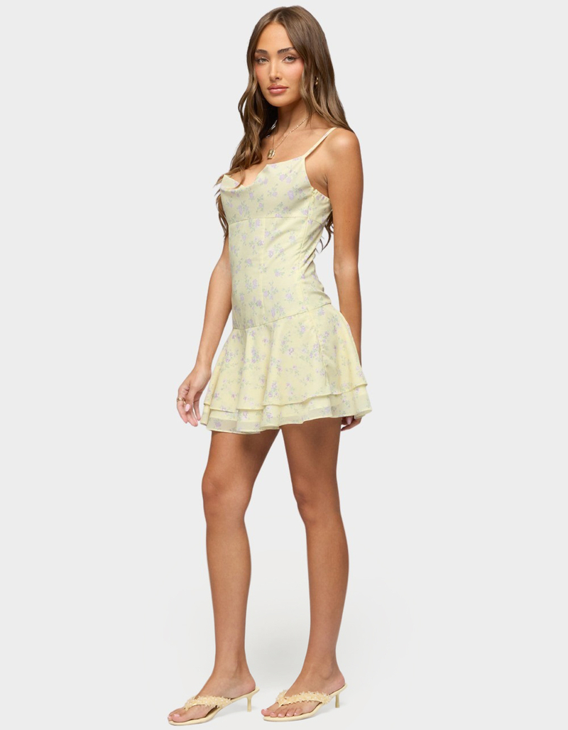 EDIKTED Daphna Floral Chiffon Mini Dress image number 1