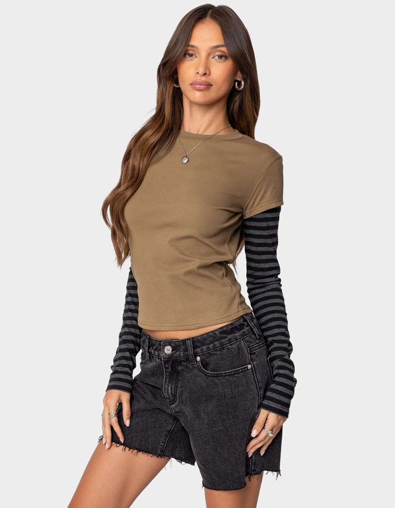 EDIKTED Eliana Layered Long Sleeve Tee image number 2