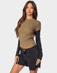 EDIKTED Eliana Layered Long Sleeve Tee image number 3