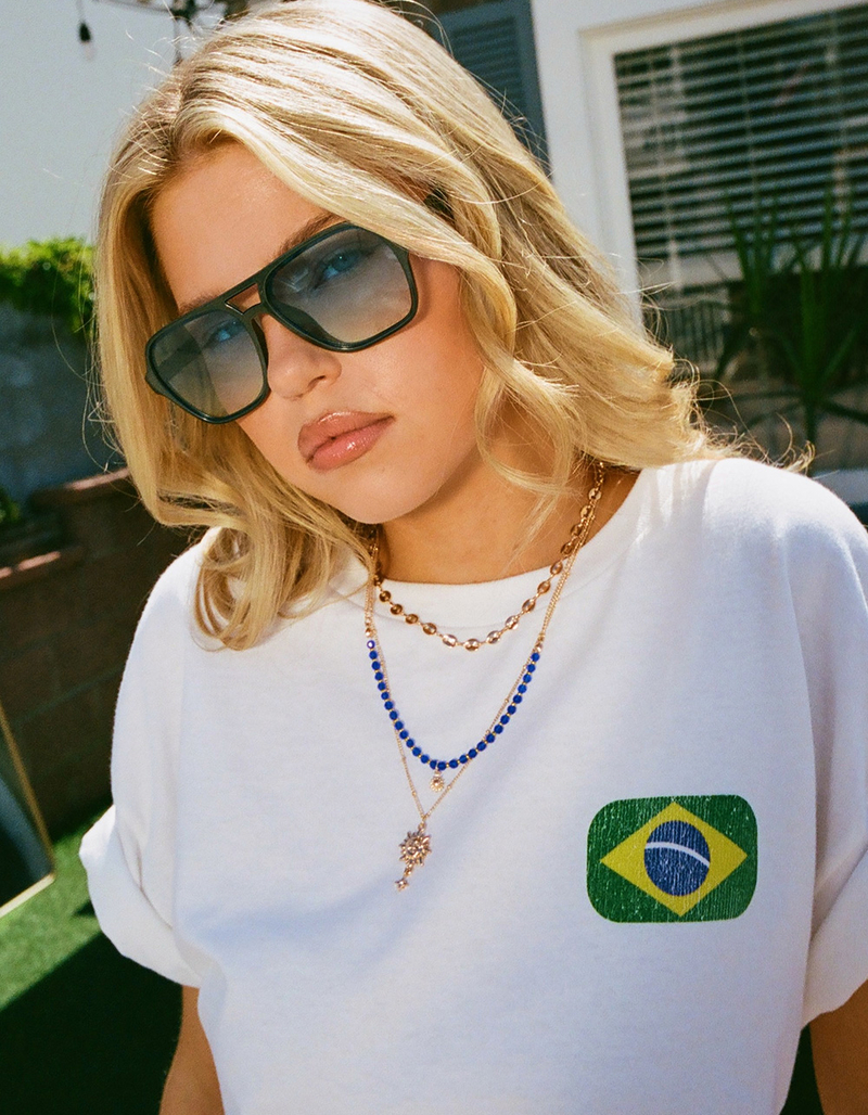 RSQ Aviator Plastic Sunglasses image number 2