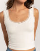 FULL TILT Seamless Lace Trim Womens Tank Top image number 2