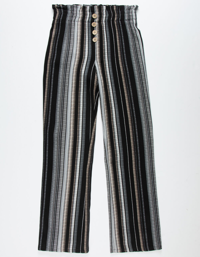 WHITE FAWN Exposed Button Stripe Girls Palazzo Pants image number 0