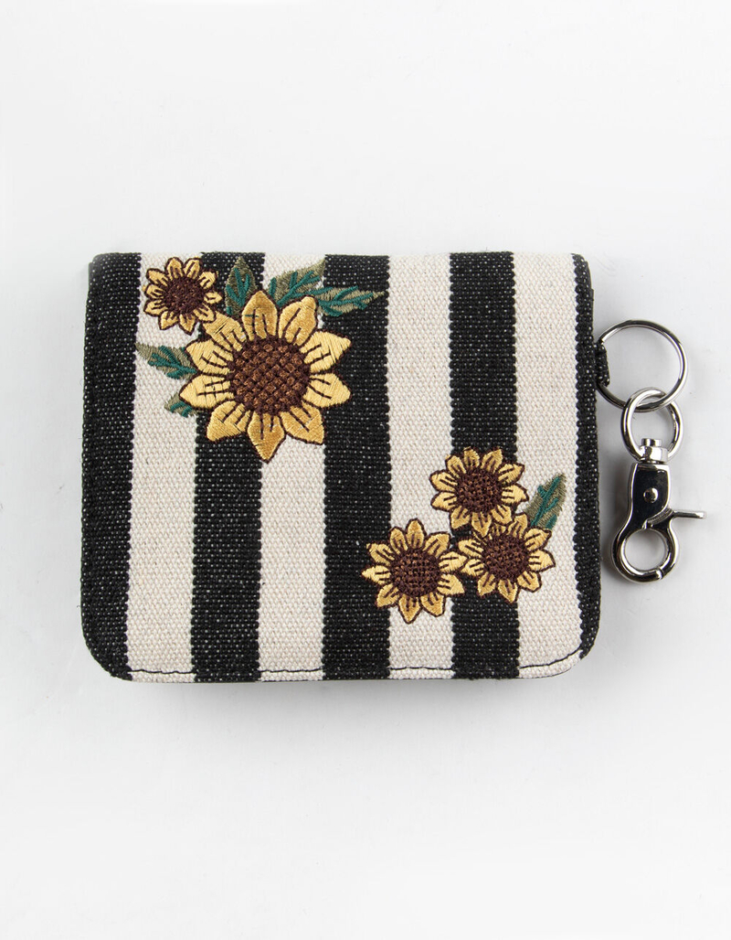 VIOLET RAY Sunflower Black and White Keychain Wallet image number 0