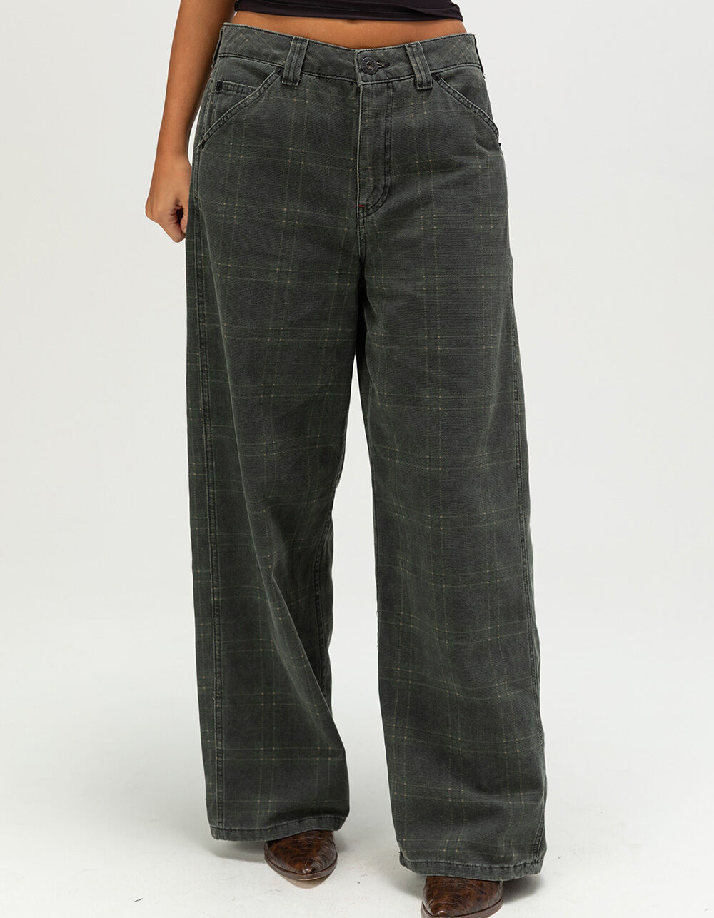 BDG Urban Outfitters Jaya Womens Wide Leg Check Jeans