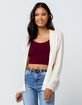 IVY & MAIN Solid Open Cream Womens Cardigan image number 1