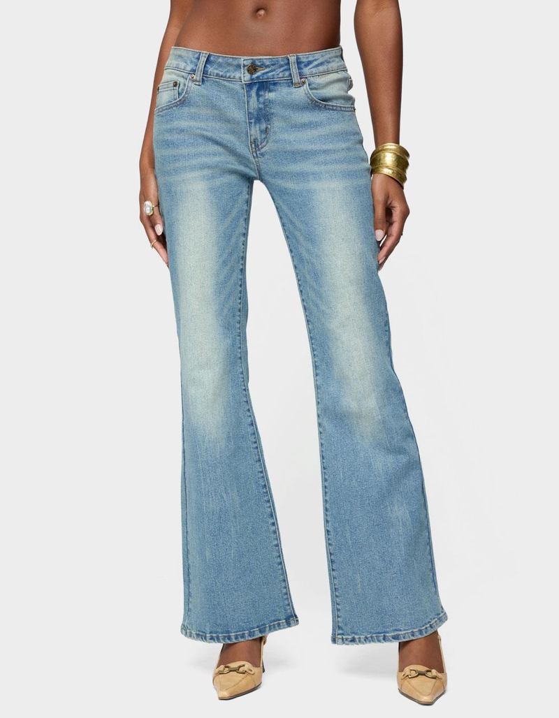 EDIKTED Jenni Washed Low Rise Flared Jeans image number 0