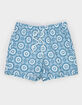 RSQ Mens Blue White Tile Mens 5" Swim Shorts image number 1